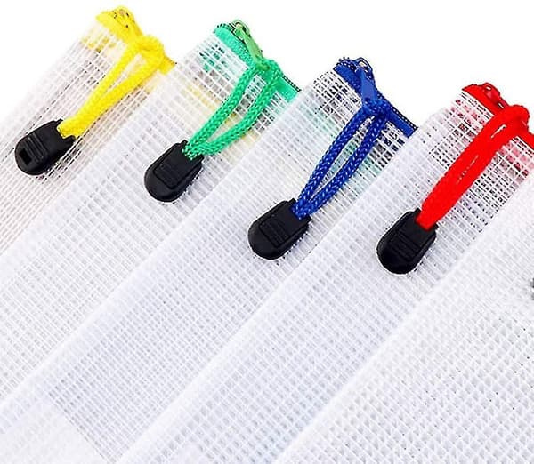 A4 plastfickor mapp, blixtlås påsar mesh dokumentmapp