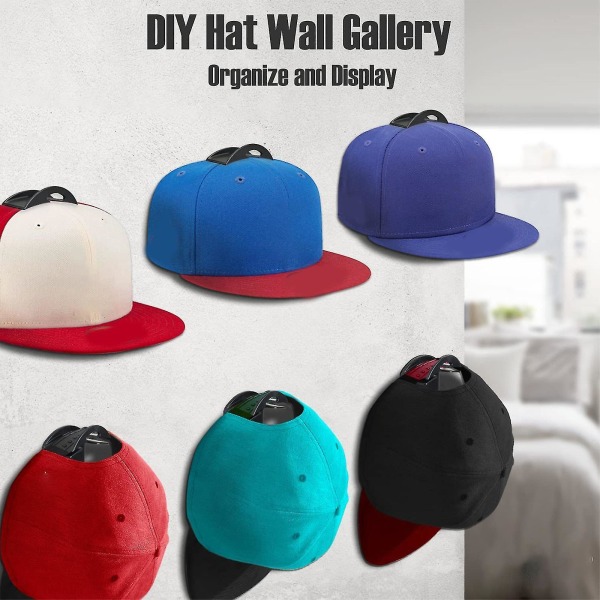 12 stk hatkroge til baseballkasketter, selvklæbende hattestativer, superstærk kuglehætteholder, ingen borehatteorganisator til vægdisplay