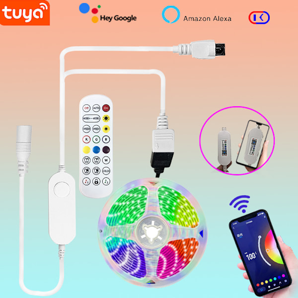 Tuya LED-lysstripe sett smart hjem lysstripe 2835rgb5050 fargerik lydpickup lys wifi bluetooth lysstripe