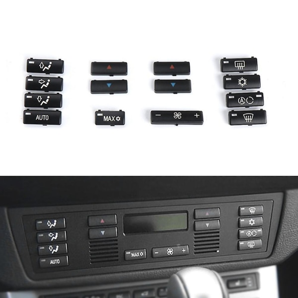 14st Bil Klimatkontroll Luftkonditionering Switch Button Covers För X5 E53 1999-2006 E39 1996-2002