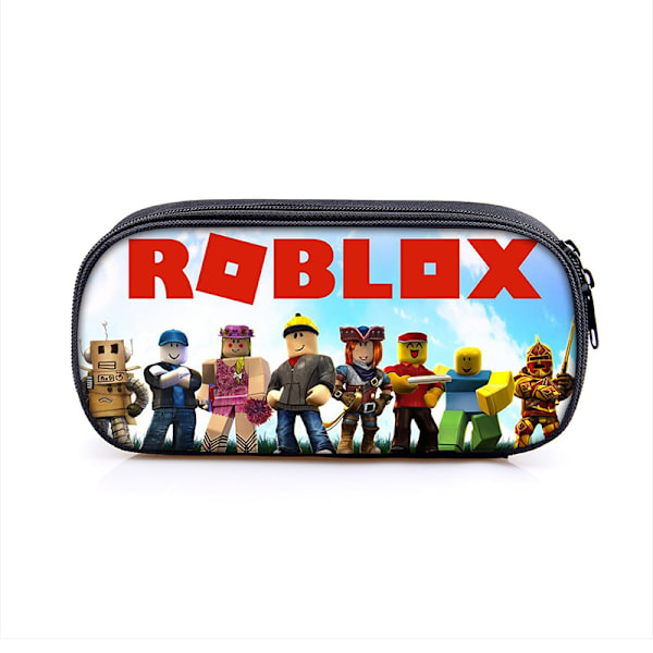 Ny Roblox blyantsæske med enkelt lag, Roblox polyester lodret firkantet penalhus, koreansk version af børneblyantsæske