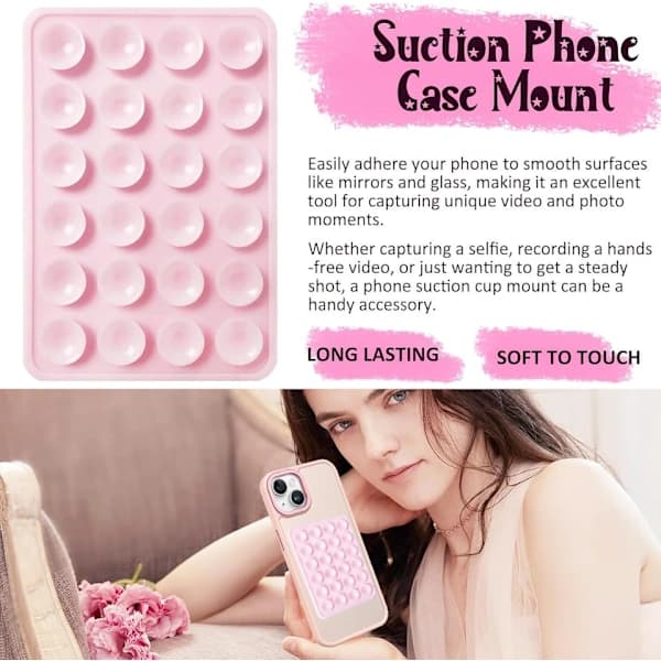 Telefonholder med sugekopp - Rosa