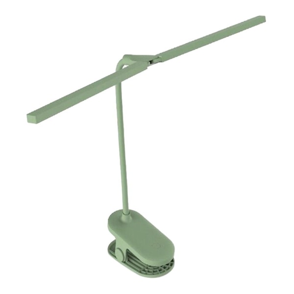 Dobbelt Lampe Clip Skrivebordslampe LED Student Mini Opladning USB Sovesal Studie Soveværelse Læse Natlampe, grøn