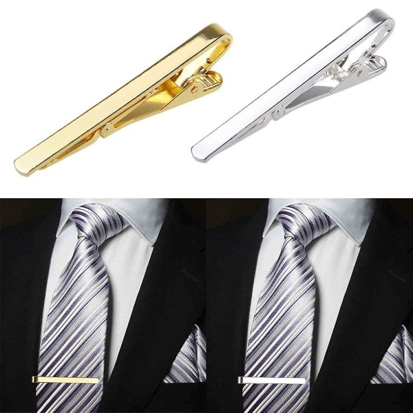 3 stykker mode til mænd Metal Enkelt slips Spænde Pin Herre Slips Karriere Guld Sølv Sort