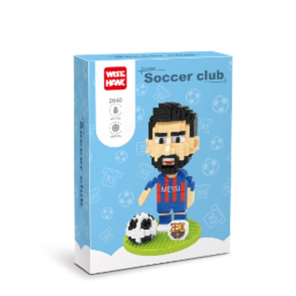 Lionel Messi fotbollsmontering leksak pojke vuxen byggsten leksak modell montering byggstenar