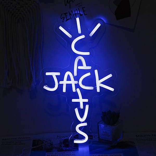 Cactus Jack neonskylt grön ord neonskylt väggkonst neon för rap västkusten hängande ljusskylt för hem sovrum bar pub fest