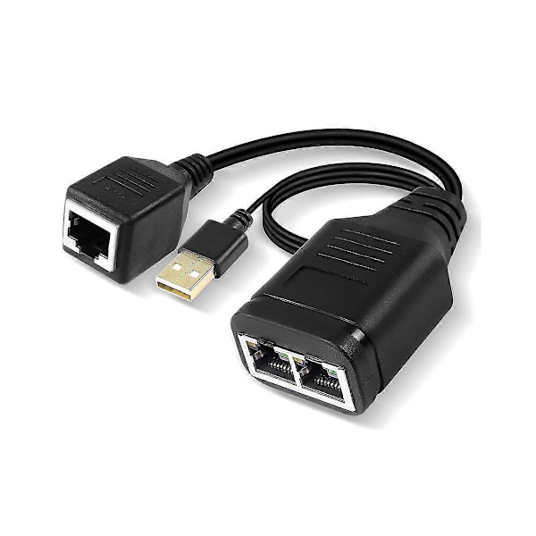 Hun 1 til 2 Adapterkabel Netværk Hundred Megabit Netværksdeler RJ45 Multi-funktionel 1 til 2 Net