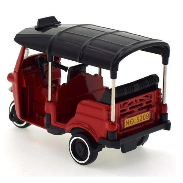 Simulering Legering trehjulet model Retro Diecast Trehjulet motorcykel legetøjsbil Autorickshaw bilmodel Figur T
