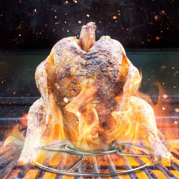 Ølboks Kyllingstativ, Rustfritt Stål Stativ for Røyker og Grill