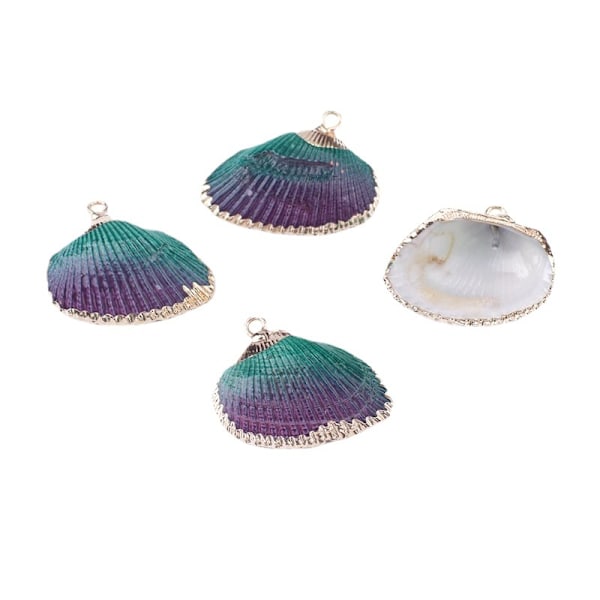 12 pieces of DIY natural shell scallop pendant electroplating materials handmade earrings wind chime pendant h