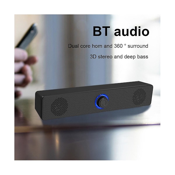 USB-driven Soundbar Bluetooth 5.0 Högtalare 4D Surround Stereo Bas Subwoofer Ljudlimpa för Laptop P