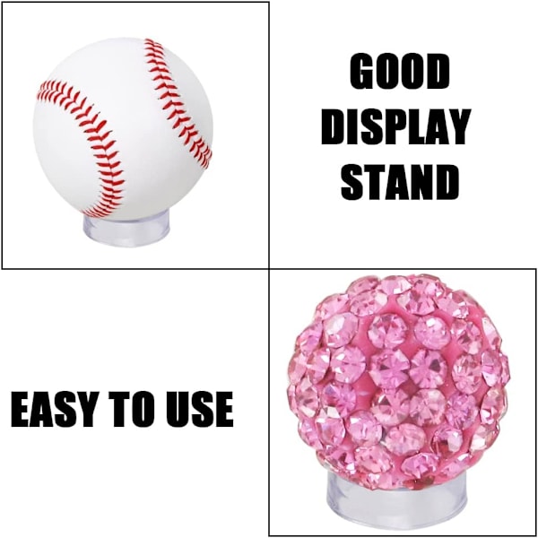 Universal 9-pack Akryl Klar Displayställ Mini Stativ Fotbollsställ Displayställ för Kristallkula Kvartsglas Sten