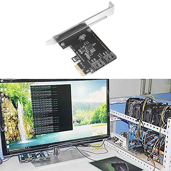 PCIE til SATA udvidelseskort ASM1061 PCIE til 2-ports SATA3.0 6 Gbps bootbar SSD Solid State Drive Adapter Card