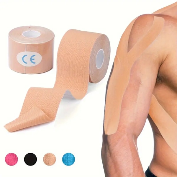 2 Ruller Kinesiologisk Tape Atletisk Muskelstøtte Sport Elastisk Fysioterapeutisk Tape (farve)