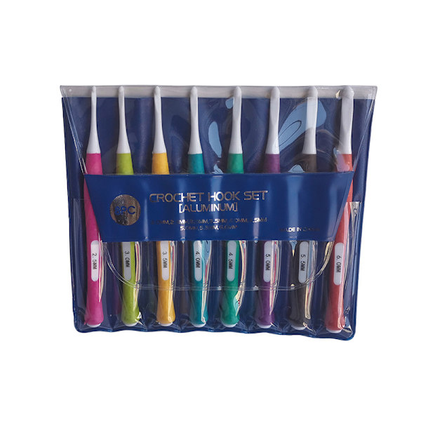 Stickningsverktyg Tröja Nålar TPR Gummibelagd Virknål Plast Virknål Set med 8 PVC Förpackning