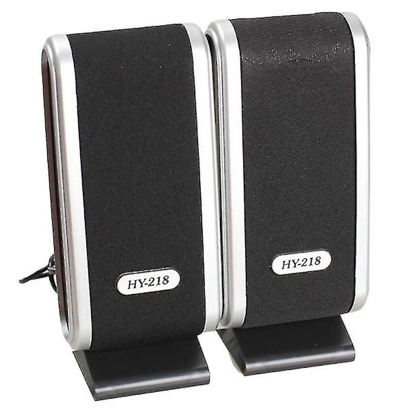 2 st USB-datorhögtalare, bärbar högtalare, stereo 3,5 mm med hörlursuttag, kompatibel med stationär dator, bärbar dator
