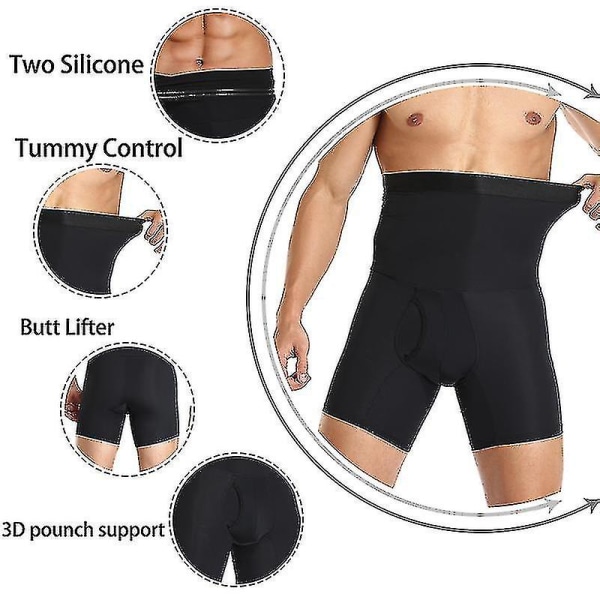 Mænds abdominal shorts Body Shaper Compression High Waist Trainer Abdominal Abdominal Slim Body Shaper Boxer U