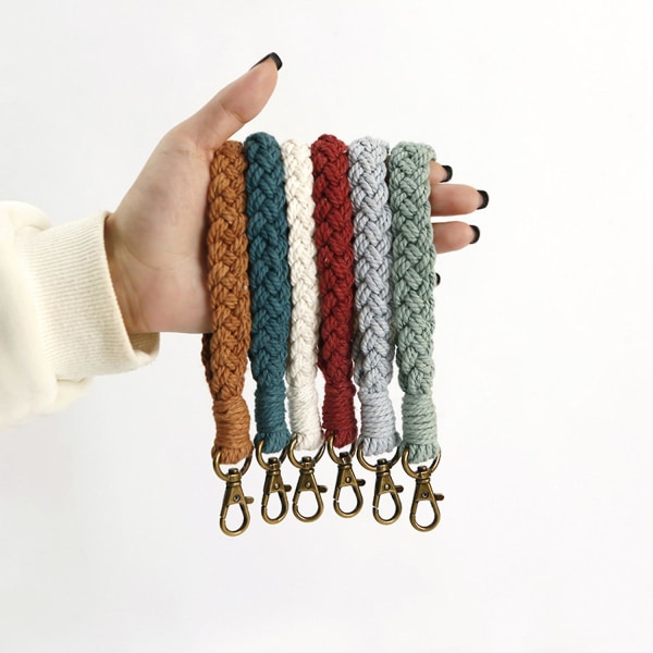 Key Fob Nøkkelbånd Håndlaget strikket anheng Ikke falming Slitebestandig ornament DIY Veving Taukjede K