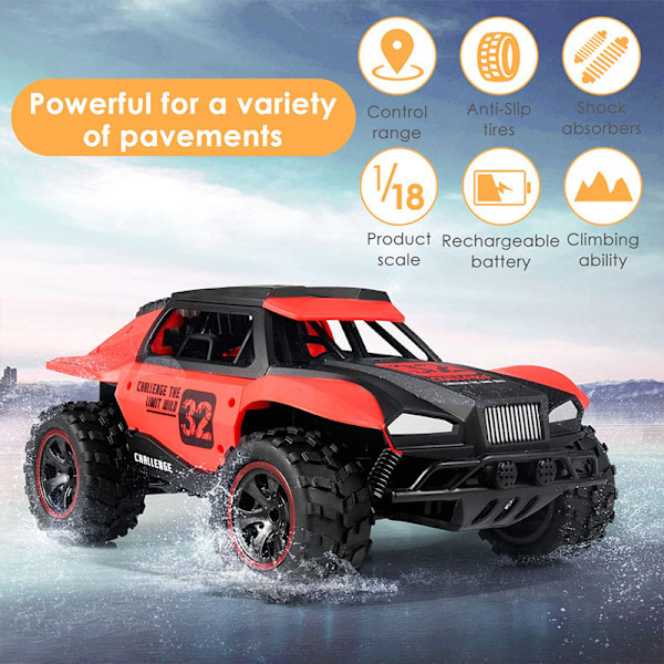KYAMRC Uusi Desert Climbing Kauko-ohjattava Maastoauto Suuripyöräinen Lyhytkuorma-auto Kilpa-auto
