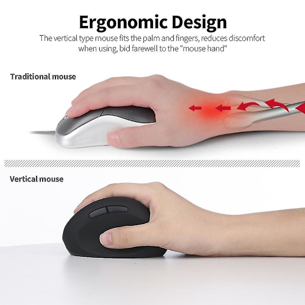 Langallinen optinen hiiri Pystysuora hiiri Usb Langallinen toimistohiiri