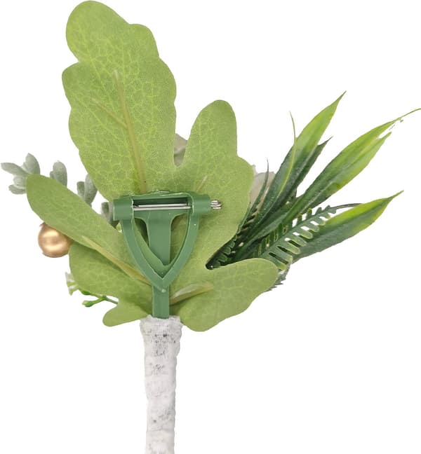 2 stk. Bryllupsknaphulsblomst Kunstige bryllupsblomstertilbehør, guld