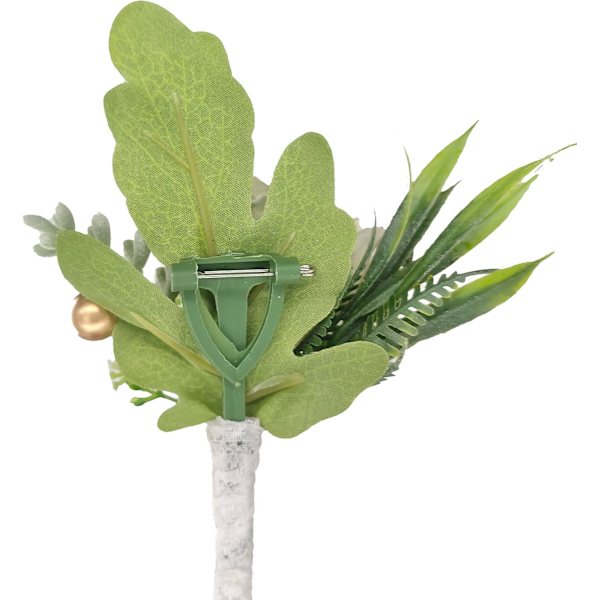 2 stk. Bryllupsknapphullsblomst Kunstige bryllupsblomsttilbehør, gull