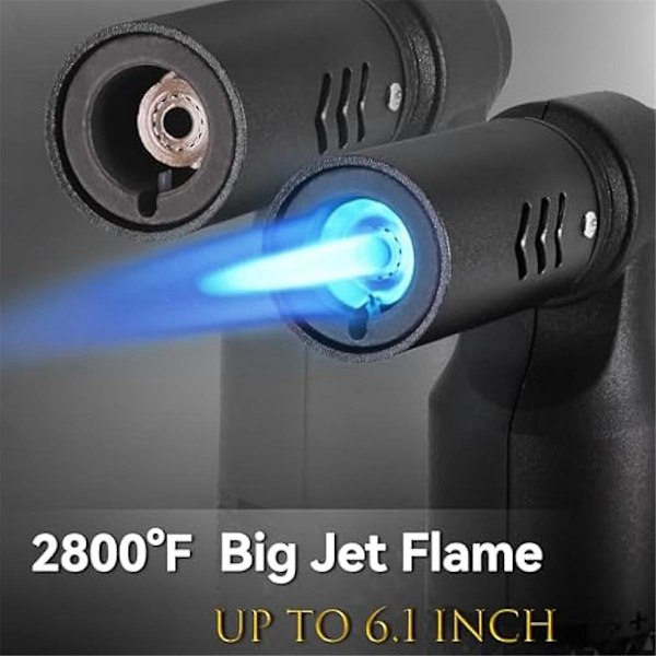 2 stk. Torch Lighter Jet Flame Bærbar Torch Justerbar Blow Torch til Camping Grill Bagning Lodning