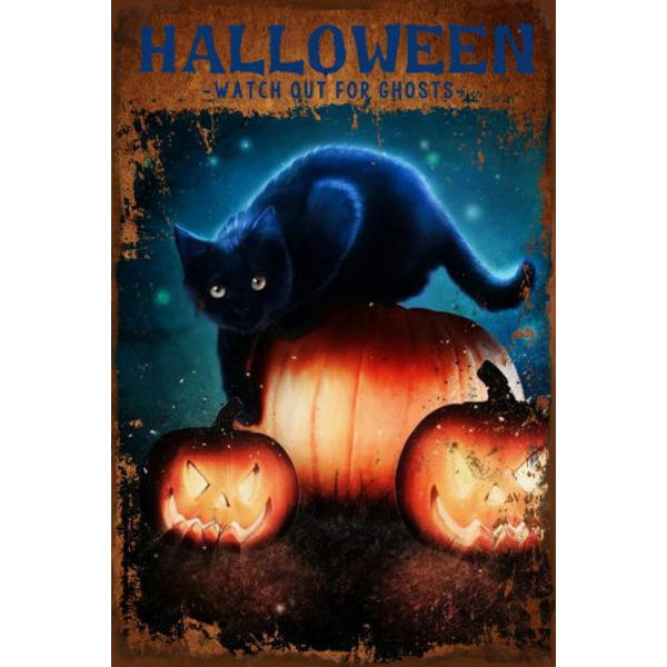 Halloween-aiheiset seinäkoristeet, vanhan raudan tunnelmaa henkivä koristemaalaus retro Halloween-rauta