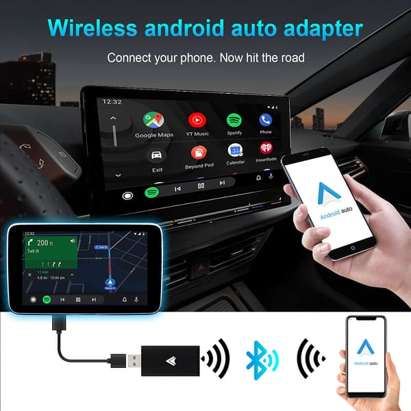 Android Auto Trådløs Adapter, Android Auto Adapter, Android Telefon Konverterer Kablet Android Auto til Trådløs