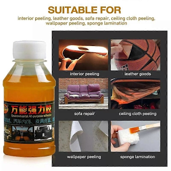 100ml Headliner Reparasjonslim Polstring Stoff Sterk Lim med 2 Børster