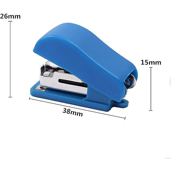 10 sett mini kontor stiftemaskin med 10# stifter, liten hånd stiftemaskin bærbar skrivebord stiftemaskin student stiftemaskin tilfeldig farge