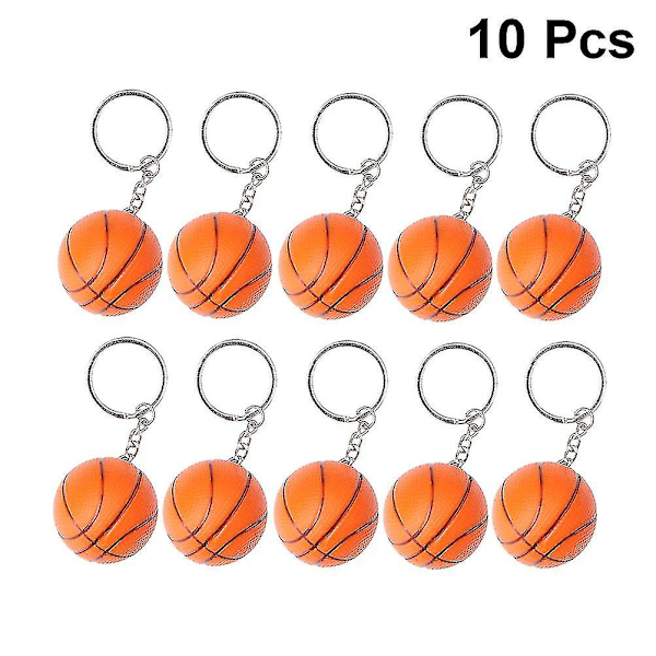 10 stk. Mini Basketball Nøglering Kreative Nøgleringe Souvenir Vedhæng Til Spillere Atleter Drenge Holdkammerater (orange)-mxbc