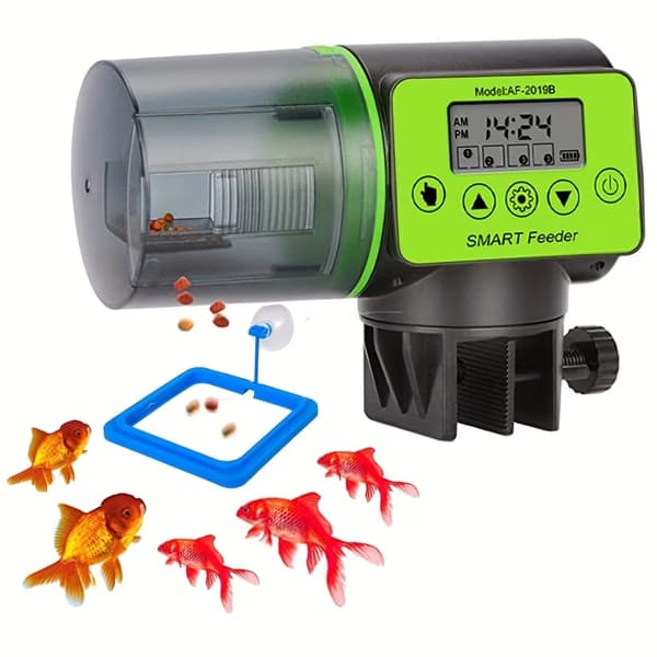 AF-2019B Smart Akvarium Automatisk Fiskefoderautomat Timer Auto Fisk Skildpadde Foderdispenser 200ml Tank Fodermaskine Til Guldfisk Krybdyr