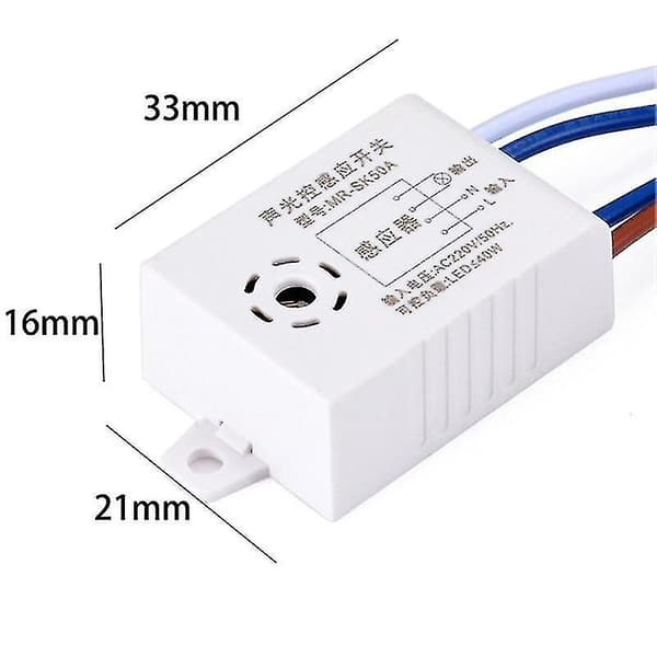 220v Lyd- og stemmesensor - intelligent automatisk på/av lysbryter