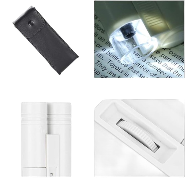 100x förstoringsglas med hög effekt LED-belysning och mikroskopbelysning (utan skala) handhållen förstoringsglas