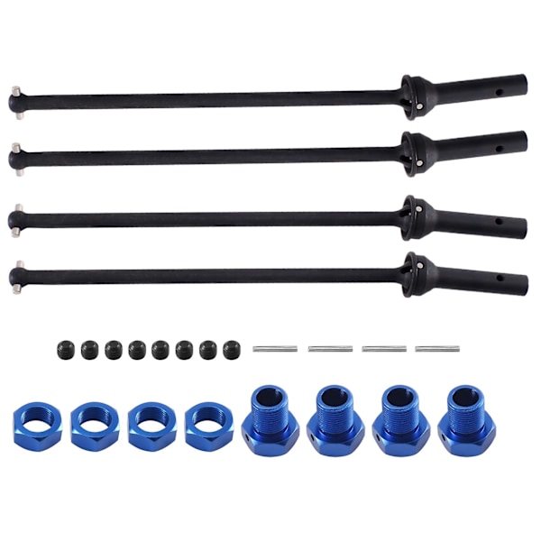 4 kpl Metalliset etu- ja takavetoakselit CVD jatketuilla pyörän kuusioilla 1/10 Arrma Kraton Outcast Upg -malleille