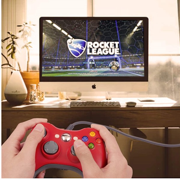 XBOX 360 LANGallinen OHJAIN USB-tietokoneohjain PC-pelaamiseen LANGallinen OHJAIN, punainen