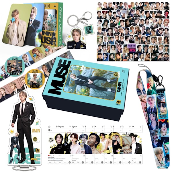 BTS JIMIN Park Jimin tillbehörsstickers presentask Jimin album MUSE litet kort presentpaket