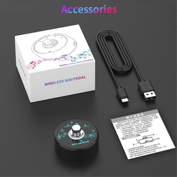 Bluetooth 5.1 Trådløs MIDI Controller Genopladelig Bærbar MIDI Fod Controller Pedal Trådløs MI