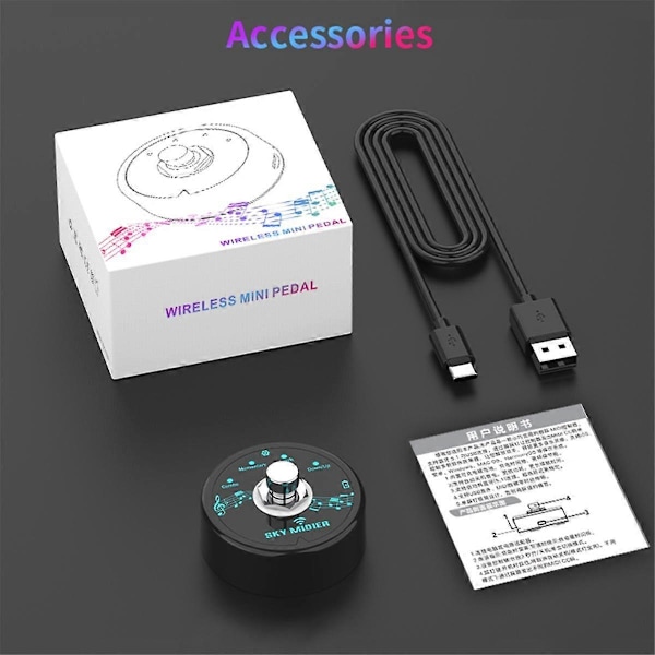 Bluetooth 5.1 Trådløs MIDI-kontroller Oppladbar Bærbar MIDI Fotkontroller Pedal Trådløs MI
