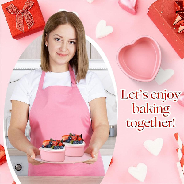 12 stk. Hjerteformede kageforme Pink Silikone Mini Hjerte Kageform til Valentinsdag Fødselsdag Cupcakes
