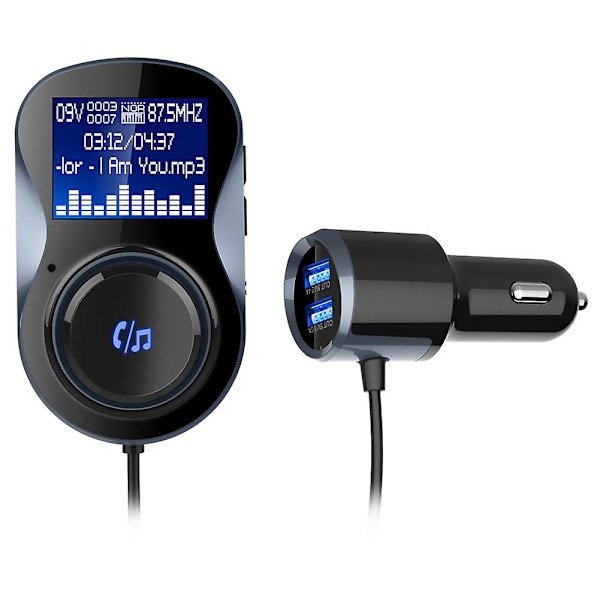 BC30B Car Bluetooth 4.1 FM Transmitter Receiver Car Kit MP3 Player with Dual USB Charging Ports 1.4