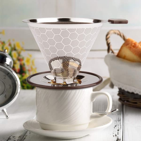 Kaffefilter i rustfritt stål med dobbel nettingfilter