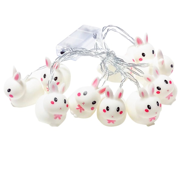 Easter Bunny LED String Lights 20 Lights 10Feet Battery-Powered For Decorative