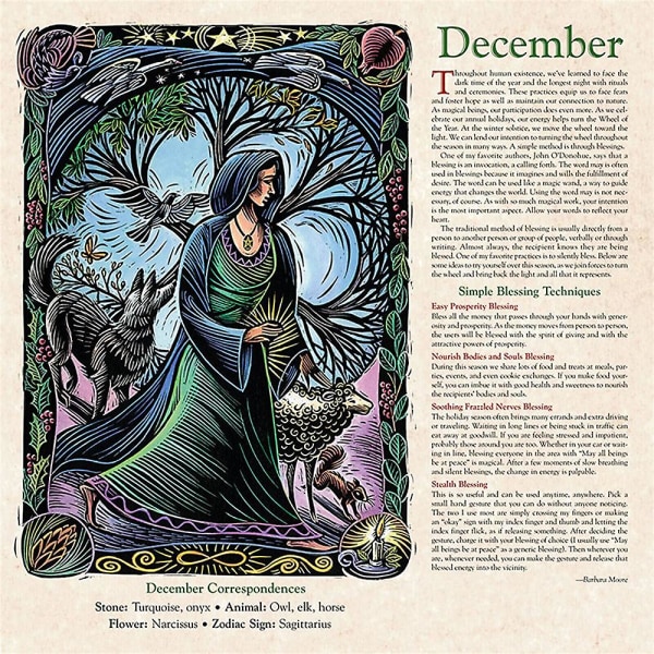 2024 Llewellyn's Witches' Calendar Tidsplanerare Mystisk häxkonst Väggkalender Hemkontorsdekoration Gif