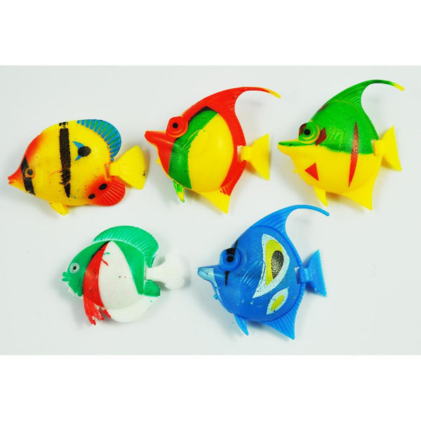 5 Stk Plast Flydende Tropiske Fisk Ornament Til Akvarium