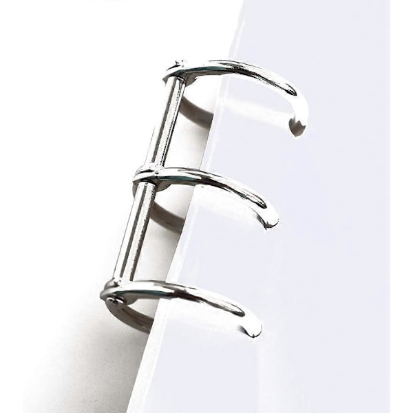 12 stk. Sølv Bogringe, 3 Huller Metal Løsblad Binderinge, Ring Snap Split Hængslet 15mm