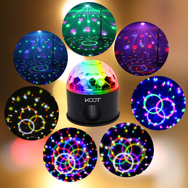 Stemmeaktivert LED krystall magisk kule USB scene DJ lys farget lys bil DISCO nattlys