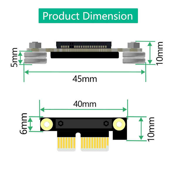 För M.2 NGFF NVME M-Key SSD till PCI-E 1X Förlängningskabel med Magnetisk Pad Stöd 2230/2242/2260/22