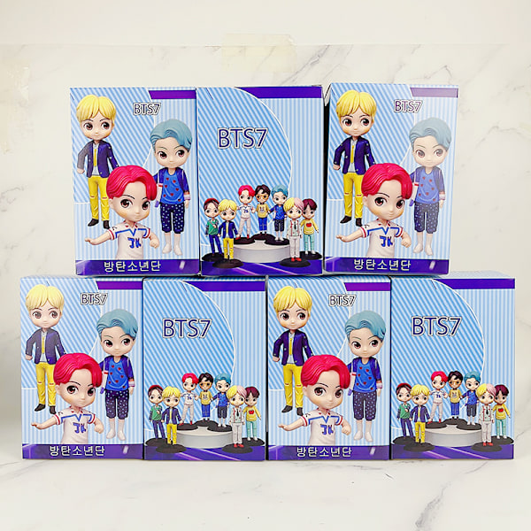 Stor BTS-figur av andra generationen, koreansk grupp, sångare, idol, statisk modell
